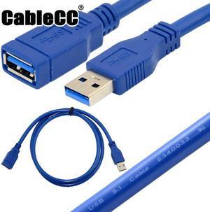 Cablecc USB 3.0 MALE TO FEMALE EXTENSION 1.0M CABLE BLUE 100cm