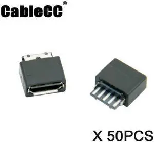 Cablecc  50Pcs Type B Micro USB Female 5 Pin Jack Port Socket Connector Solder Type Repair Parts