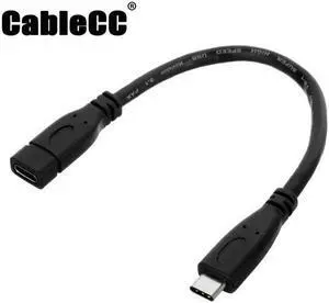 Cablecc USB-C USB 3.1 Type C Male to Female Extension Data Cable for 12 inch Macbook Tablet & Cell Phone UC-363-BK