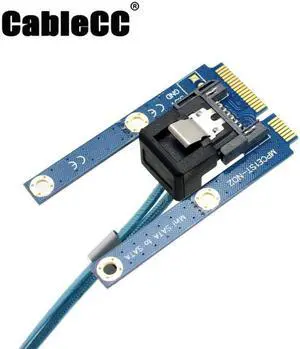 Cablecc  50mm Mini PCI-E mSATA SSD to Flat SATA  7pin Hard Disk Drive PCBA Extension Adapter