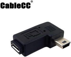 Cablecc 90 degree right angled MINI USB male to MICRO USB female Data sync power ADAPTER