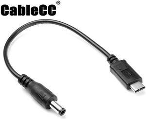 Cablecc USB 3.1 Type C USB-C to DC 5.5 2.5mm Power Plug Extension Charge Cable for Apple New Macbook 20cm UC-234