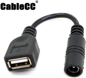 Cablecc  5V USB Female to DC Power Jack 5.5 2.1mm Charge Adpter Cable for Cell Phone & Tablet