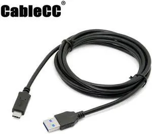 Cablecc 6ft 2m USB 3.0 3.1 Type C Male Connector to Standard Type A Male Data Cable for Nokia N1 Tablet &Mobile Phone UC-199-BK-2.0M