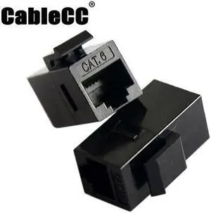 Cablecc UTP CAT6 Keystone Coupler RJ45 Female to Female UTP CAT6 Keystone inline Coupler Black