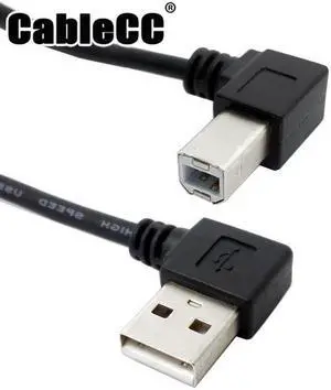 Cablecc Right Angled USB 2.0 A Male - B Male Printer scanner 90 degree cable 50cm