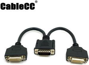 Cablecc DMS-59 Male to Dual DVI 24+5 Female Female Splitter Extension Cable for Graphics Cards & Monitor