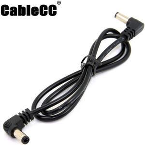 Cablecc  DC Power 5.5 x 2.1mm / 2.5mm Male to 5.5 2.1/2.5mm Male Plug Cable Right Angled 90 Degree 60cm