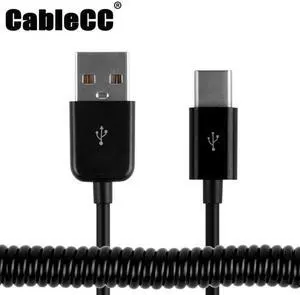 Cablecc Stretch 3m USB-C 3.1 Type C Male to Standard USB 2.0 A Male Data Cable for Nokia N1 Tablet & Mobile Phone UC-318-BK-3.0M