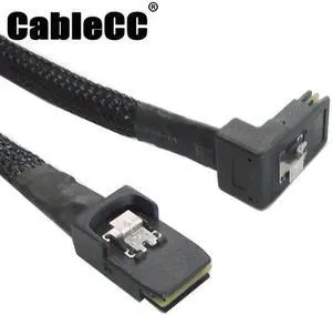 Cablecc  1m SFF-8087 Mini SAS 4i 36 Pin to 36Pin RIGHT 90DEGREE Angled Cable