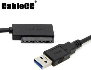 Cablecc USB 3.0 to Micro SATA 7+9 16 Pin 1.8" 90 Degree Angled Hard Disk Driver SSD Adapter Cable 10cm