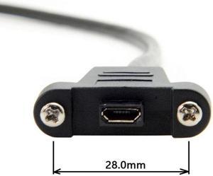 Chenyang Cable Micro USB 5Pin Male to Female Extension Panel Mount Type Cable with Screws 50cm