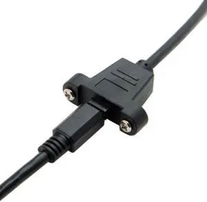 Jimier Cable 3m Micro USB 5Pin Male to Female Extension Panel Mount Type Cable with Screws