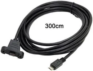 KAIBOXIXI 3m Micro USB 5Pin Male to Female Extension Panel Mount Type Cable with Screws KAIBOXIXI 3m Micro USB 5Pin Male to Female Extension Panel Mount Type Cable with Screws