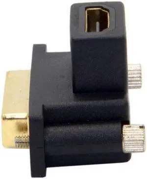 Jimier Cable 90 Degree Up Angled DVI Male to HDMI Female Adapter for Computer & HDTV & Graphics Card