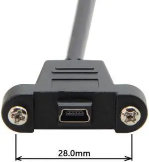 CYSM Panel Mount Type Mini USB 5Pin Male to Female Extension Adapter Cable with Screws 50cm CYSM Panel Mount Type Mini USB 5Pin Male to Female Extension Adapter Cable with Screws 50cm