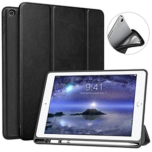Case for iPad 9.7 2018 with Apple Pencil Holder - Slim Lightweight Smart Shell Stand Cover Case with Auto Wake/Sleep for Apple iPad 9.7 Inch 2018 Released Tablet (A1893/A1954), Black Case for iPad 9.7 2018 with Apple Pencil Holder - Slim Lightweight Smart Shell Stand Cover Case with Auto Wake/Sleep for Apple iPad 9.7 Inch 2018 Released Tablet (A1893/A1954), Black