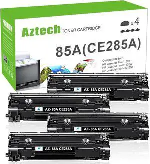 Compatible Toner Cartridge Replacement for CE285A 85A CE285 Laserjet Pro P1102W M1212nf M1217nfw P1100 M1210 (Black, 4-Pack)