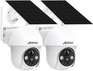 ANRAN 2K Security Camera Wireless Outdoor, Solar Outdoor Camera with 360° View, Smart Siren,Night Vision,Two Way Talk,Human&Vehicle Detection,Q01-3MP-W-2 Packs
