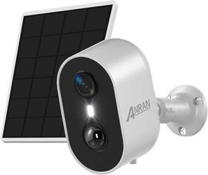 ANRAN Solar Security Cameras Wireless Outdoor with Solar Panel, 5MP WiFi Wireless Camera for Home Security with Color Night Vision, AI Motion Detection, 2-Way Talk