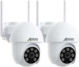 ANRAN 5MP Security Camera Outdoor,2.4G WiFi, 360°Surveillance,No Blind Spots,Human&Vehicle Detection,Color Night Vision,Two Way Talk,IP66 Waterproof,P3-2packs