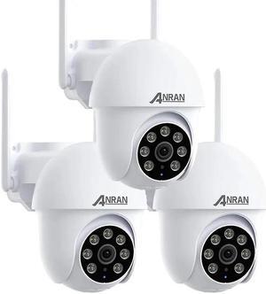 ANRAN 5MP Security Camera Outdoor,2.4G WiFi, 360°Surveillance,No Blind Spots,Human&Vehicle Detection,Color Night Vision,Two Way Talk,IP66 Waterproof,P3- 3packs