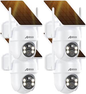 ANRAN 2K 3MP HD Solar Wireless Outdoor Surveillance Camera with Integrated Solar Panel PIR human detection Color night vision Q4-4 packs