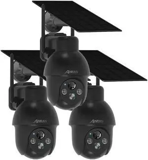 ANRAN 2K 3MP Wireless outdoor surveillance camera, PIR human detection, two-way audio, free APP CloudEdge or ANRAN, Q3-3packs, black