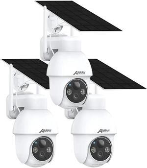 ANRAN 2K 3MP Wireless Outdoor Surveillance Camera Kit, Colour Night Vision, Two-Way Audio, PIR Human Detection, free APP CloudEdge or ANRAN, Q3-3 packs, white