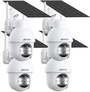 ANRAN 2K 3MP Wireless Outdoor Surveillance Camera Kit, Colour Night Vision, Two-Way Audio, PIR Human Detection, free APP CloudEdge or ANRAN, Q3-4 packs, white