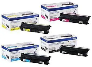 Brother TN436BK Super High Yield and TN431 (C/M/Y) Standard Yield Toner Cartridge Set Brother TN436BK Super High Yield and TN431 (C/M/Y) Standard Yield Toner Cartridge Set