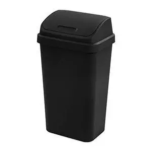 Sterilite Wastebasket Swingtop Black 13 Gallon 10899004 Sterilite Wastebasket Swingtop Black 13 Gallon 10899004