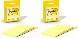 Post-it Notes 3x3 in 4 Pads Canary Yellow 2-Pack Post-it Notes 3x3 in 4 Pads Canary Yellow 2-Pack