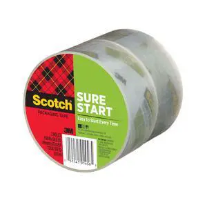 Scotch Sure Start Packing Tape 3450-2 1.88in x 54.6yd 2 Rolls Scotch Sure Start Packing Tape 3450-2 1.88in x 54.6yd 2 Rolls