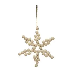 Creative Co-Op Paulownia Wood Bead Star Ornament 7.5"H Creative Co-Op Paulownia Wood Bead Star Ornament 7.5"H