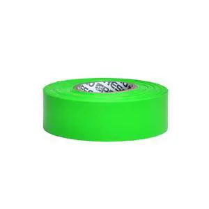 Presco PresGlo Taffeta Flagging Tape 1-3/16in x 50yd Neon Green Presco PresGlo Taffeta Flagging Tape 1-3/16in x 50yd Neon Green