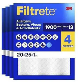 Filtrete 20x25x1 Air Filter MERV 13 4-Pack Filtrete 20x25x1 Air Filter MERV 13 4-Pack
