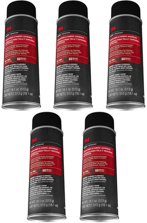3M Headliner and Fabric Adhesive 38808, 18.1 Oz, 5 Pack 3M Headliner and Fabric Adhesive 38808, 18.1 Oz, 5 Pack