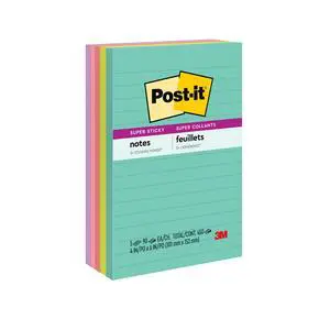 Post-it Super Sticky Notes 660-5SSMIA 4x6in 60ct Post-it Super Sticky Notes 660-5SSMIA 4x6in 60ct