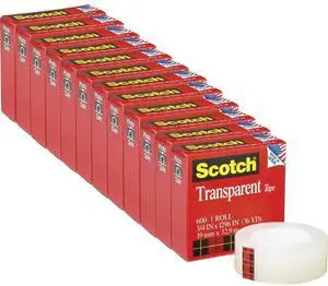 Scotch Transparent Tape 3/4"W 12 Count Scotch Transparent Tape 3/4"W 12 Count