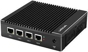 Vnopn Micro Firewall Appliance, 4 Intel 2.5GbE i226 LAN Ports Fanless Mini PC, Network Gateway Soft Router PC, Mini Computer Intel J4125 Quad Core, Support AES-NI, 8GB DDR4, 128GB mSATA SSD