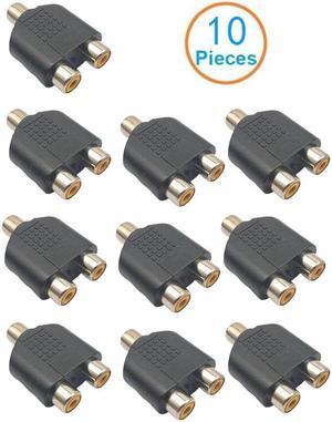 10 Pack, RCA female to Dual RCA female audio adapter