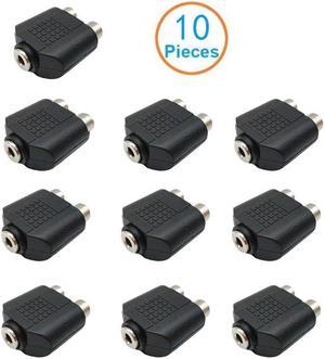 (10-Pack)3.5mm female aux to 2RCA female adapter