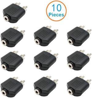 10-Pack 3.5mm Female to Dual RCA male audio adapter,3.5 to 2RCA