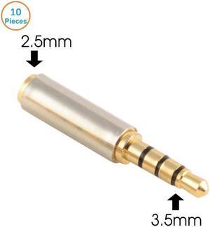 10 Packs 3.5mm Male to 2.5mm Female Stereo Mic Audio Headphone Jack Adapter Converter