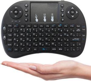 KINGZONE Mini Wireless Keyboard 2.4G+Bluetooth Dual Mode with Touchpad Handheld Keyboard for PC Android TV