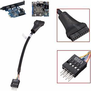 USB 3.0 20 Pin Female to USB 2.0 9 Pin Motherboard Male Extension Cable