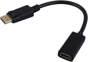 Black Plug-and-Play Display Port DP To HDMI Adapter HD 1080P M/F Display Port Cable Connector