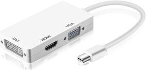 3 in 1 Thunderbolt Port Mini Displayport Mini DP To HDMI DVI VGA Display Port Adapter Cable