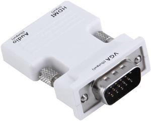 HDMI Female to VGA Male Converter+Audio Adapter Support 1080P Signal Output Quick Installation Ultra-small(White)